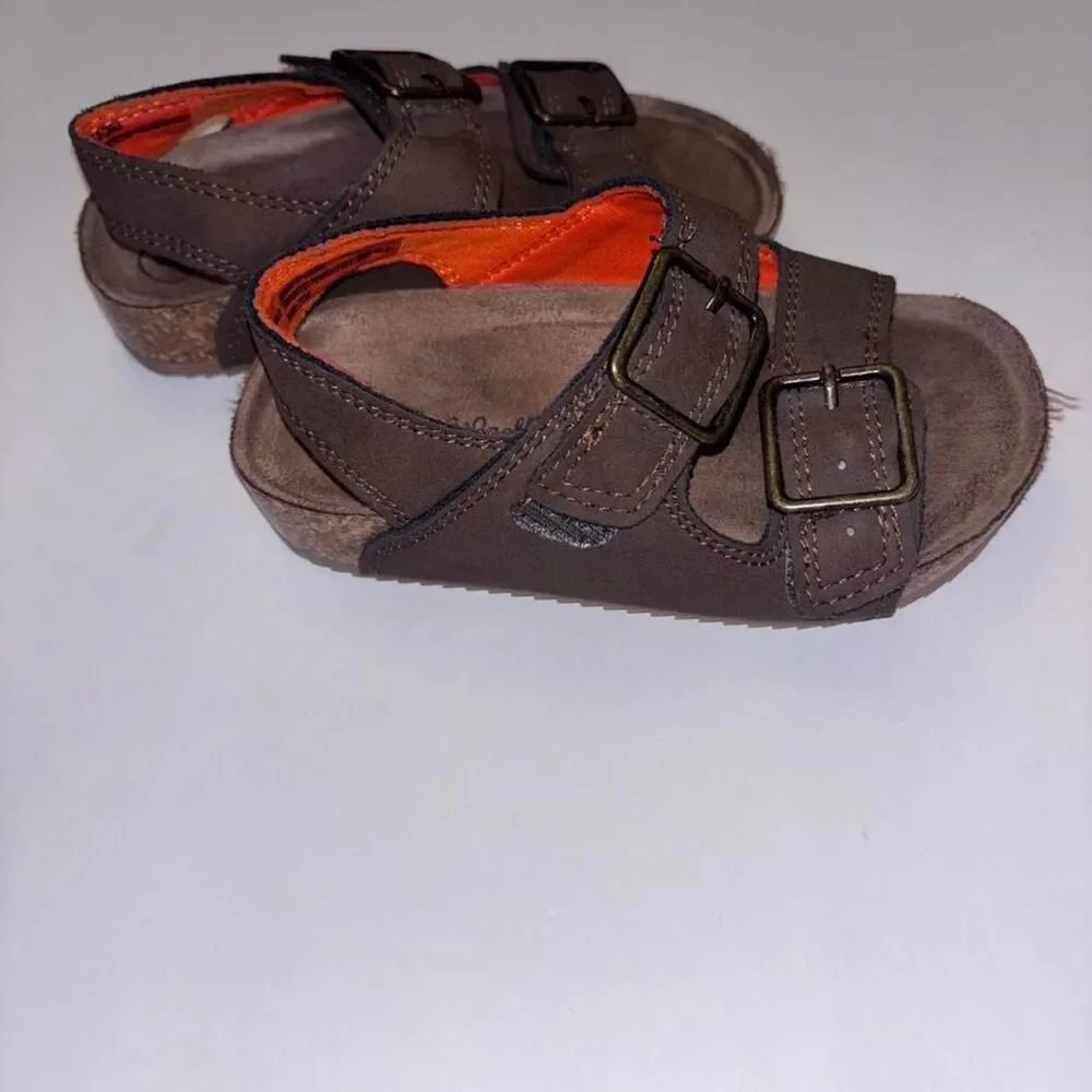 Cat-jack Toddler Boy Brown and Orange Sandals Size 6